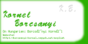 kornel borcsanyi business card